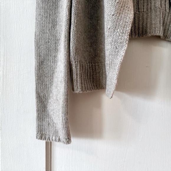 INHABIT | Light Gray 100% Cashmere Shawl‑Collar Open-Front Cardigan S - Picture 3 of 6